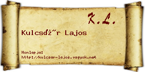 Kulcsár Lajos névjegykártya
