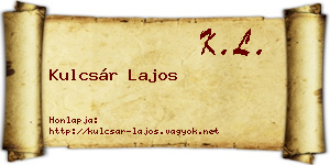 Kulcsár Lajos névjegykártya
